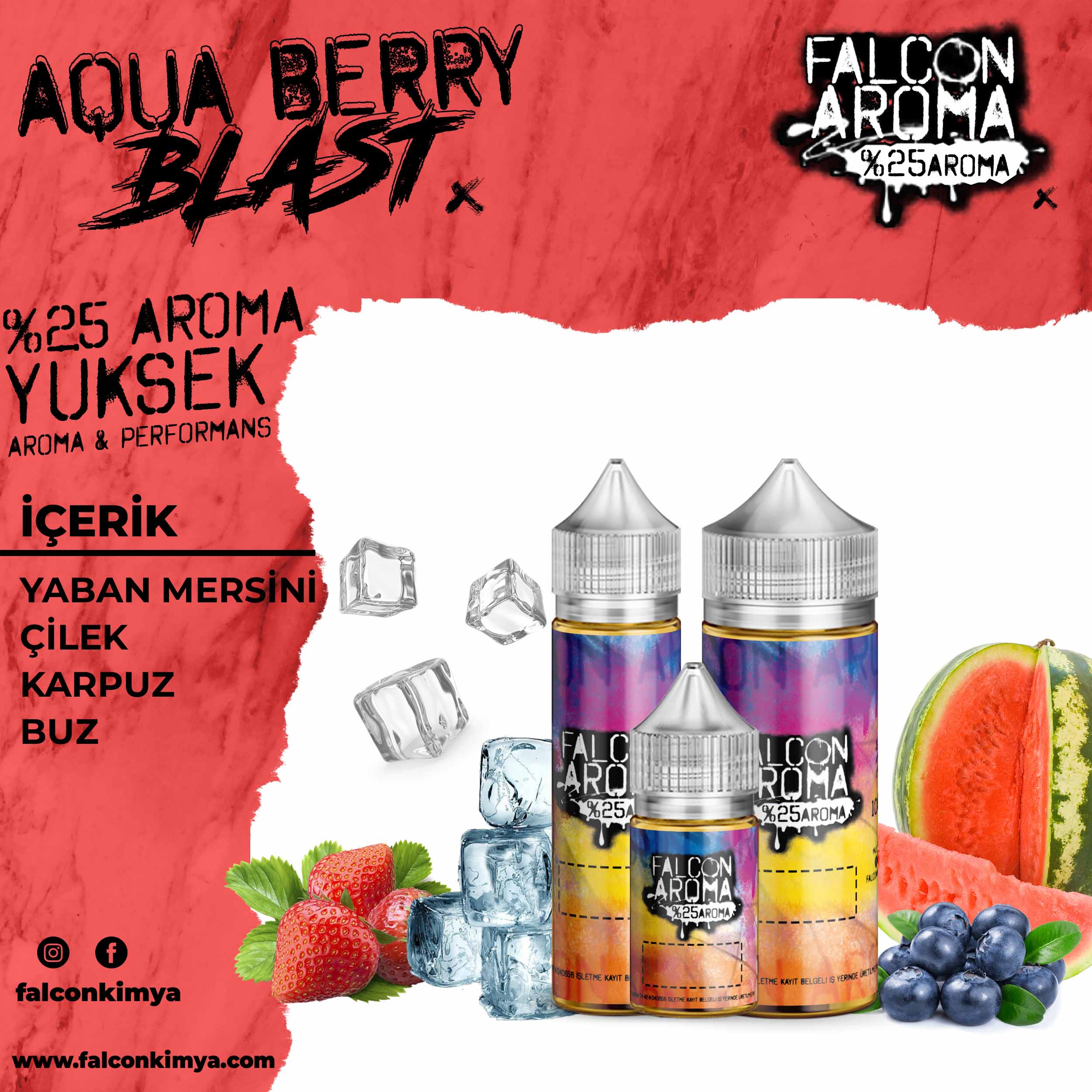 AQUA.BERRY.BLAST.Yeni.25 Aqua Berry Blast % 25 Yüksek Aroma Diykit - Görsel 1