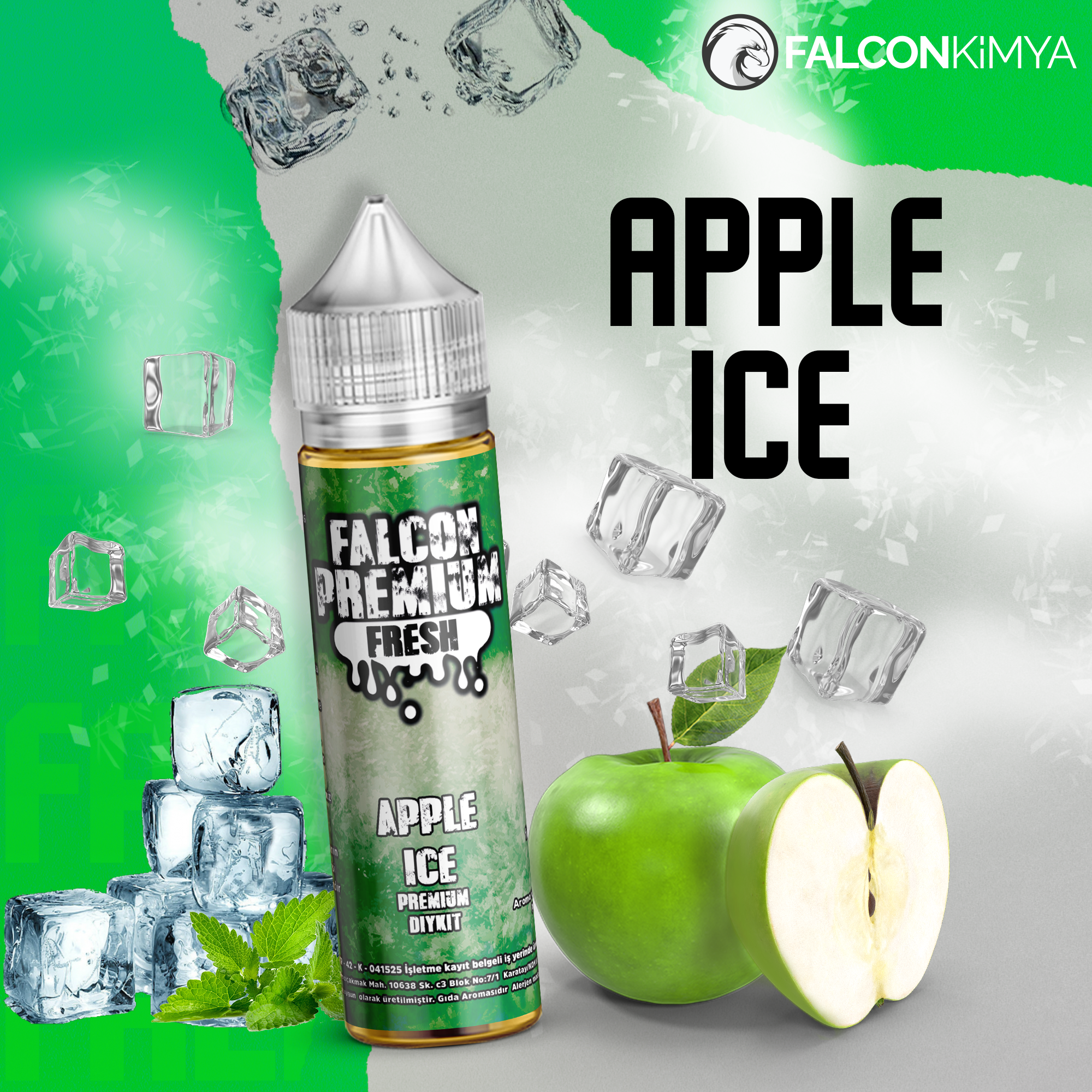 Apple-Ice Apple Ice - Falcon Fresh Series - 30 - 60 ML Diykit - Görsel 1