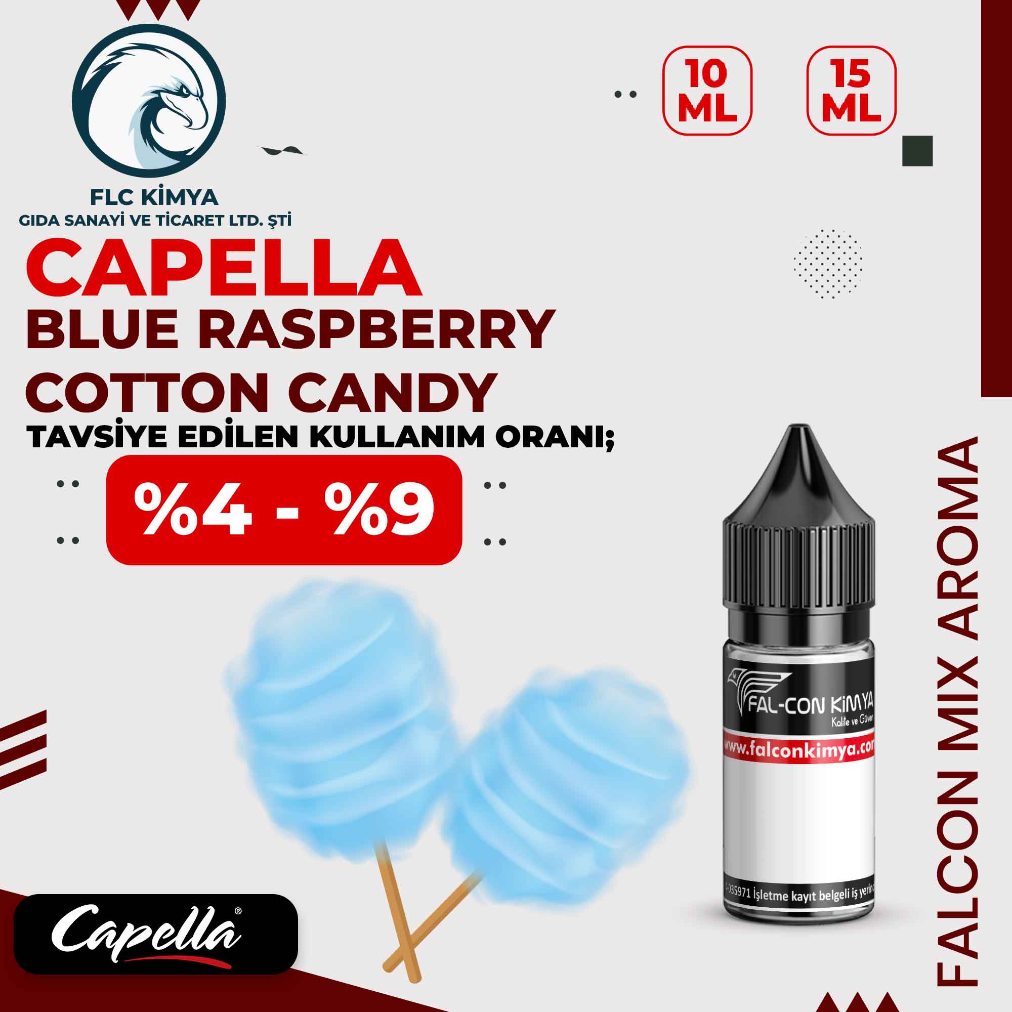 BLUE.RASPBERRY.COTTON.CANDY-CAPELLA Capella - Blue Raspberry Cotton Candy 10 ml - Görsel 1