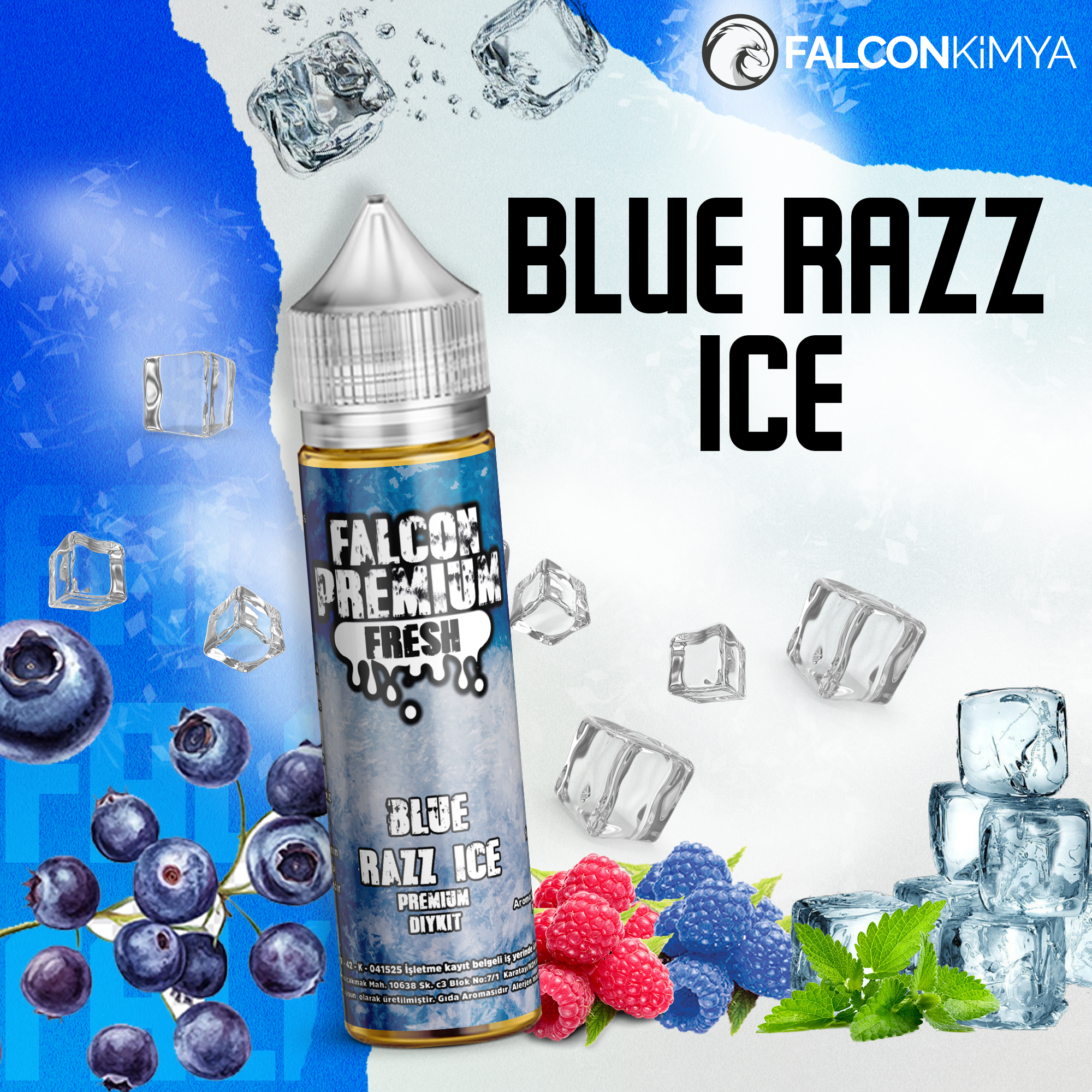 Blue Razz Ice - Falcon Fresh Series - 30 - 60 ML Diykit