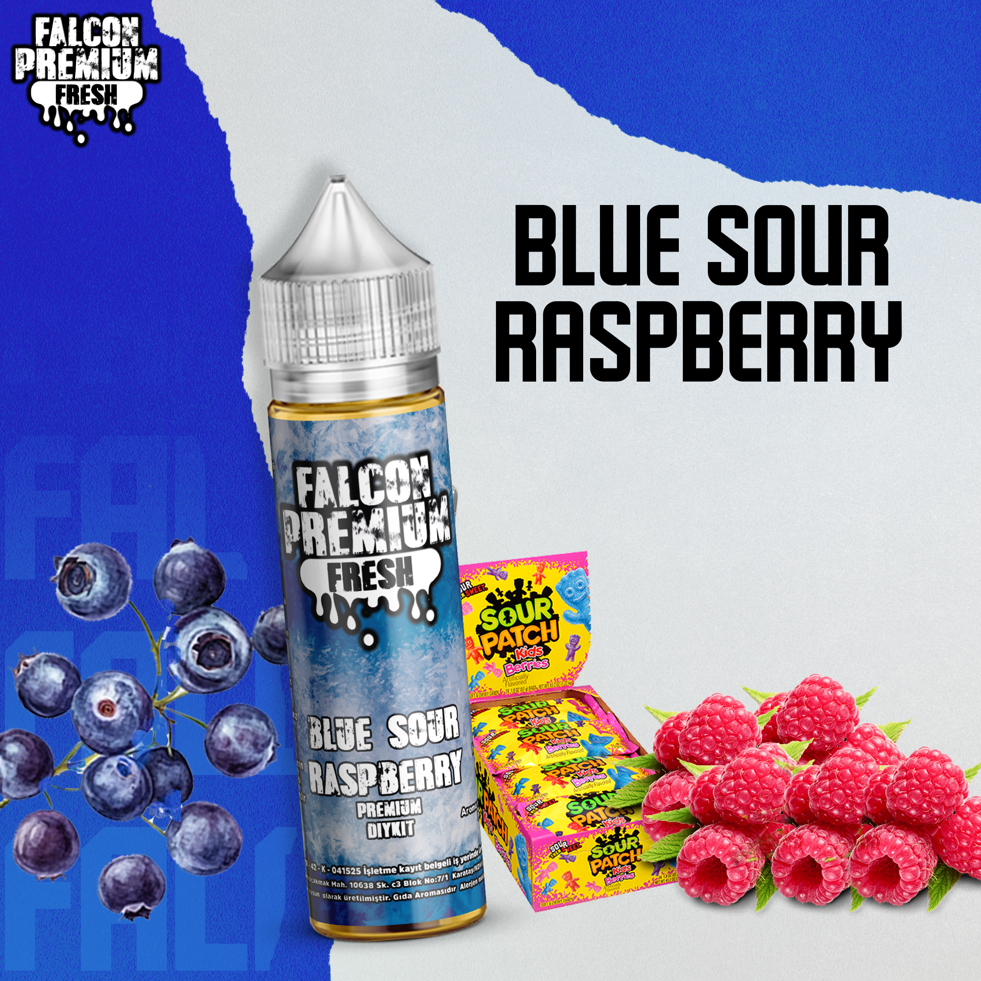 Blue Sour Raspberry - Falcon Fresh Series - 30 - 60 ML Diykit