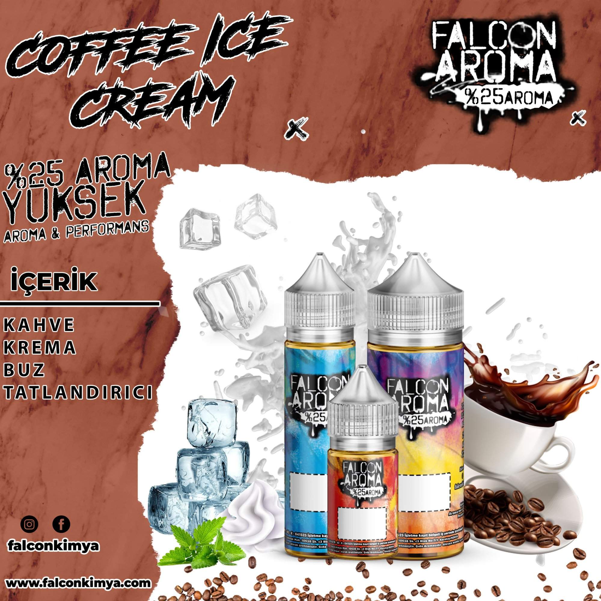 Coffee Ice Cream % 25 Yüksek Aroma Diykit