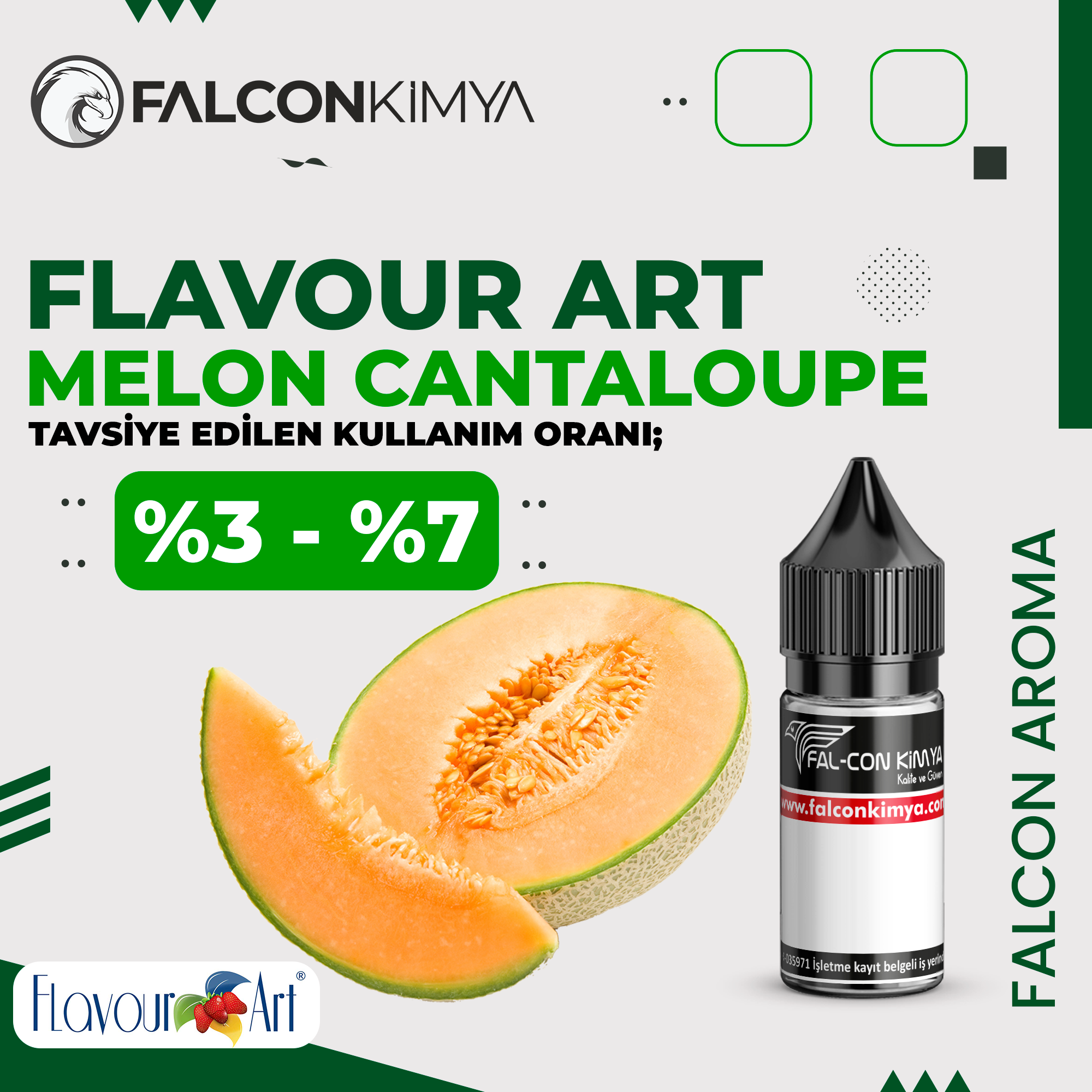 MELON.CANTALOUPE-FA Flavour Art - Melon Cantaloupe Aroma - Görsel 1