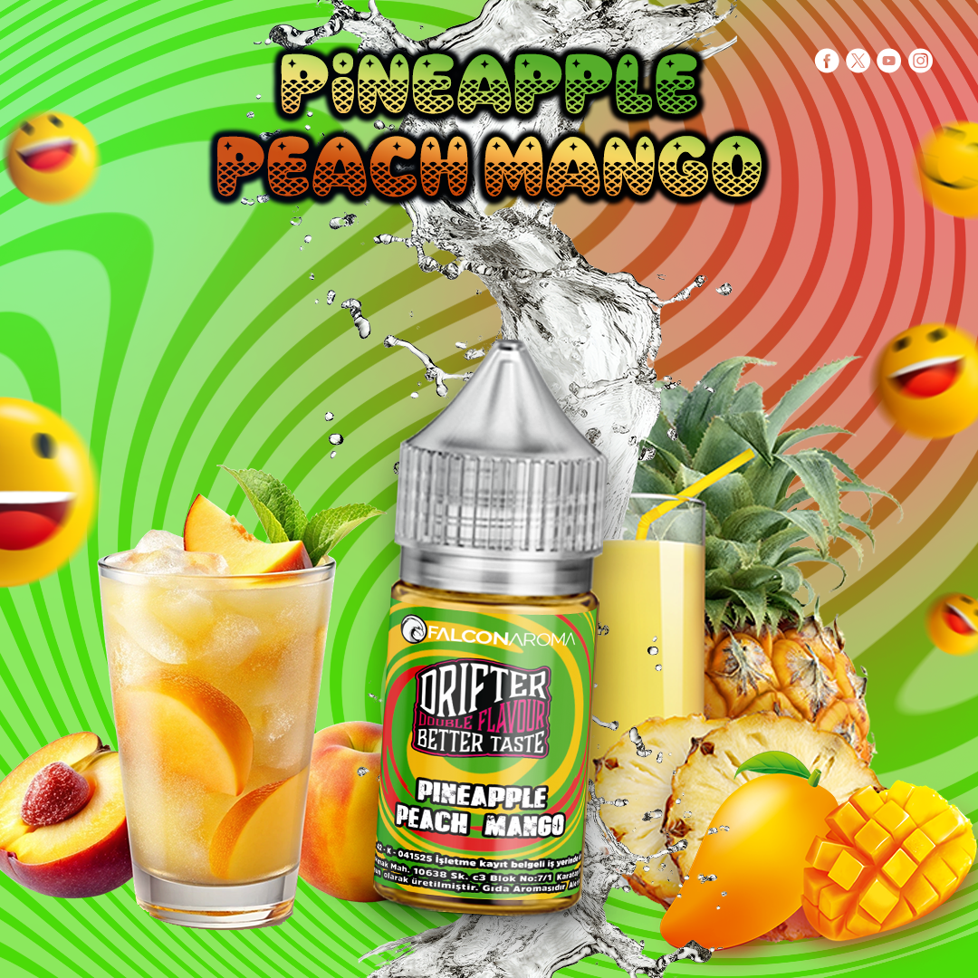 Pineapple-Peach-Mango- Drifter Pineapple Peach - Drifter Bar Aroma - Görsel 1
