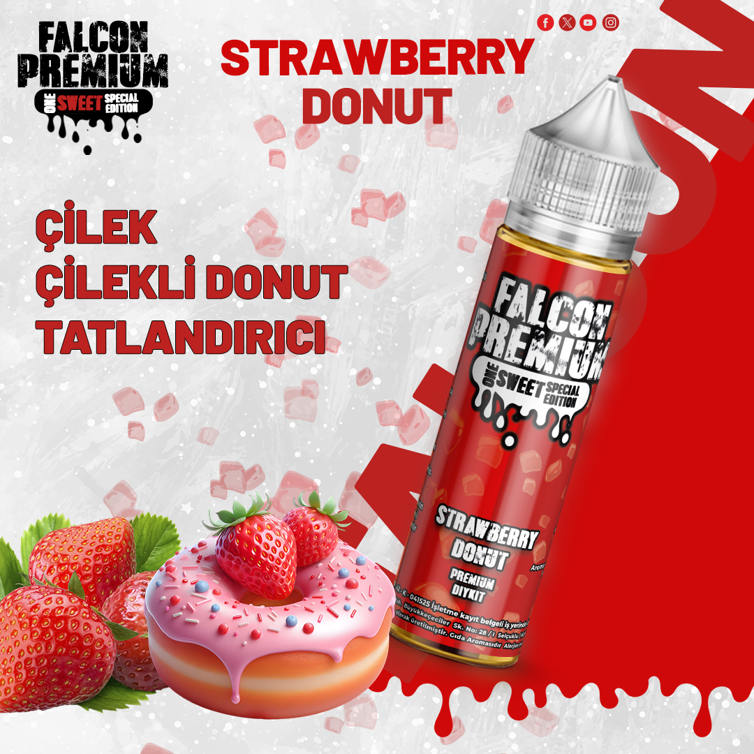 Strawberry-Donut Falcon Special Edition - Strawberry Donut - 60 ML Diykit - Görsel 1
