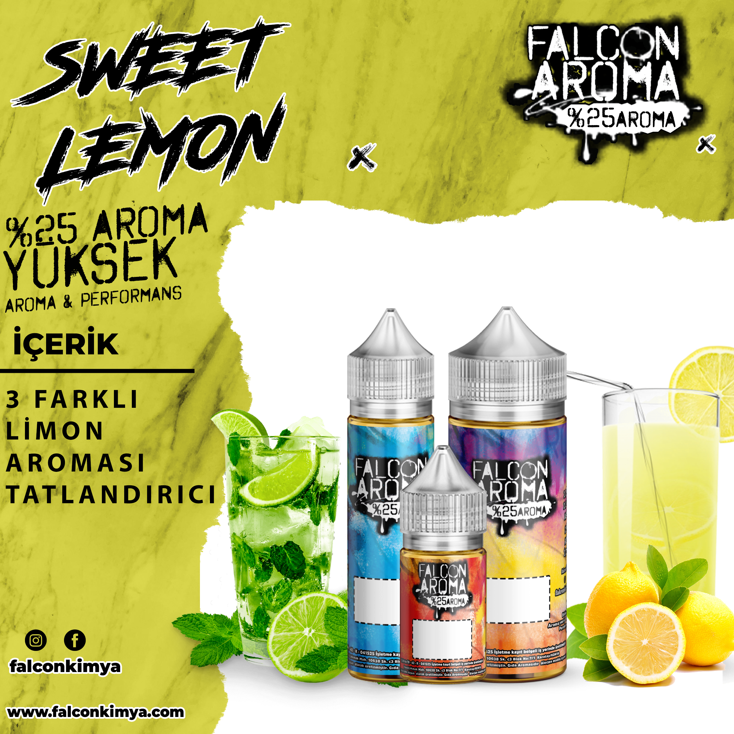 Sweet Lemon % 25 Yüksek Aroma Diykit